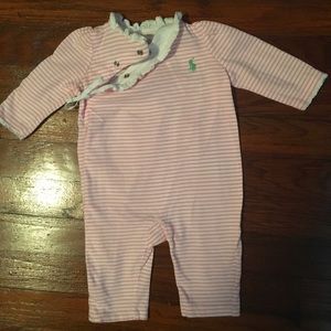 Ralph Lauren Stripe Baby Girl Coverall